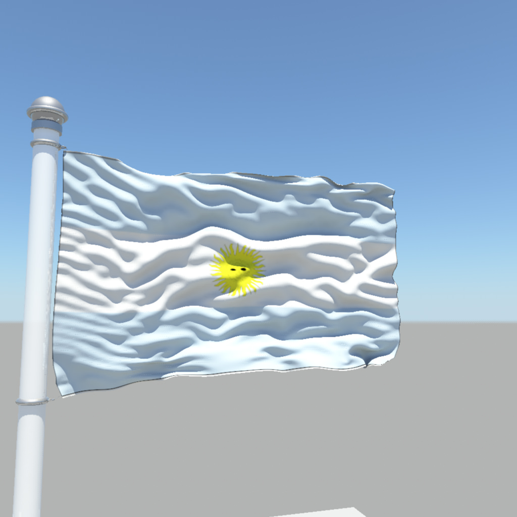 Argentina Flag 3D model_1