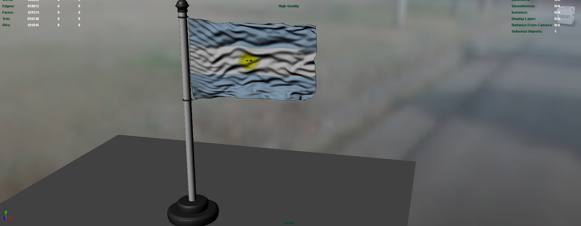 Argentina Flag 3D model_3