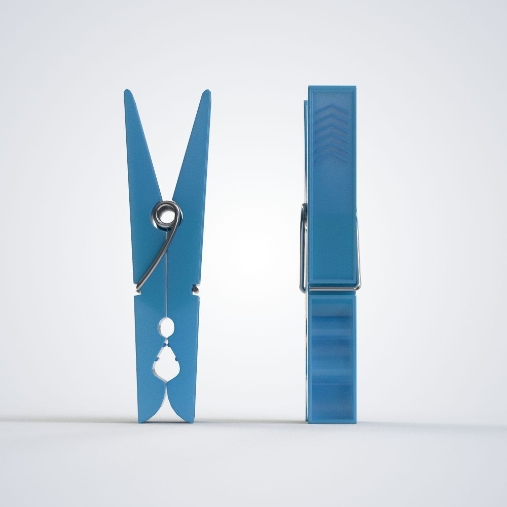 Plastic Clothes Peg Low-poly 3D model_3
