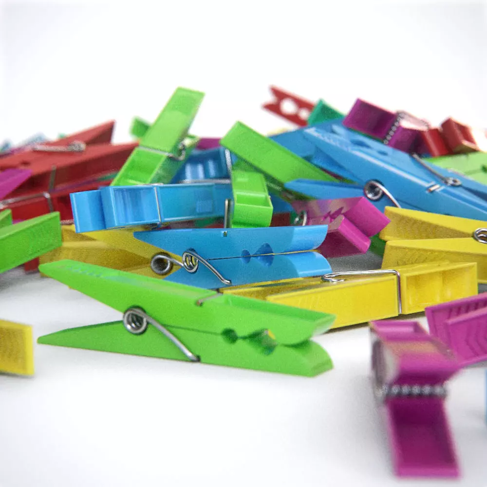 Plastic Clothes Peg Low-poly 3D model_0