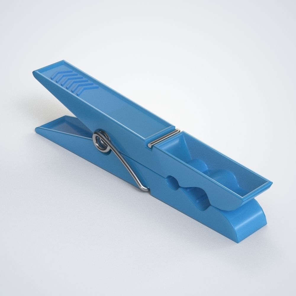 Plastic Clothes Peg Low-poly 3D model_2