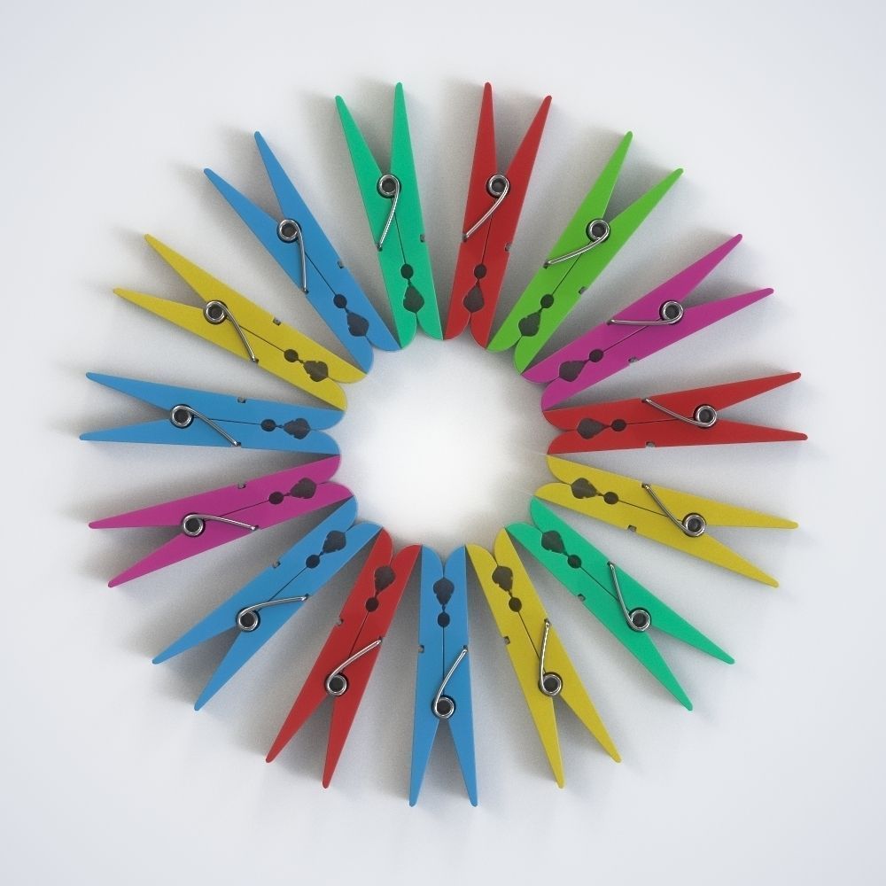 Plastic Clothes Peg Low-poly 3D model_5