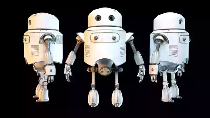 Cartoon Character Robot Low-poly 3D model
