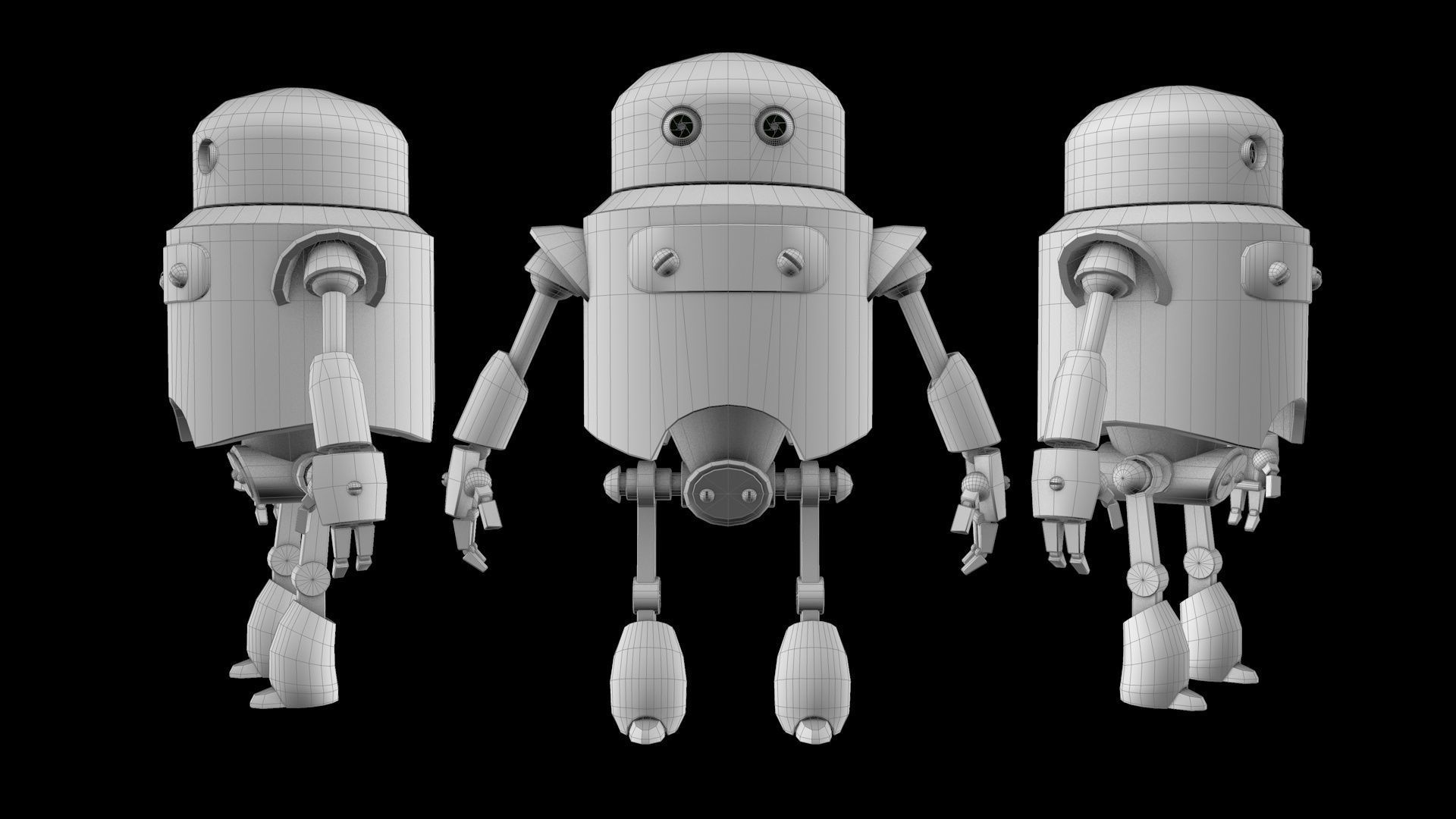 Cartoon Character Robot Low-poly 3D model_4