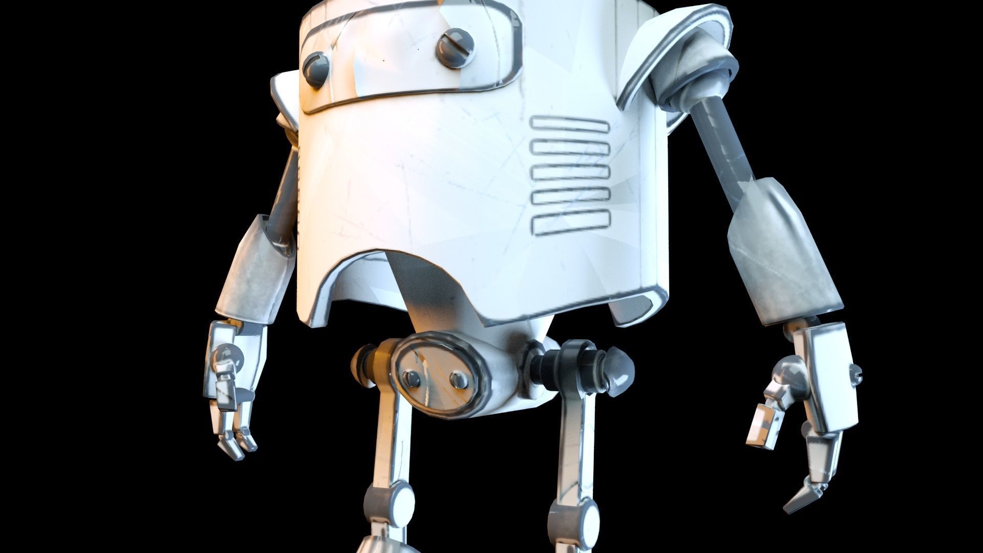 Cartoon Character Robot Low-poly 3D model_2