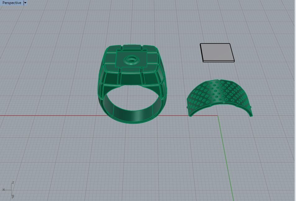 Ring silver with diamond 3D print model_4