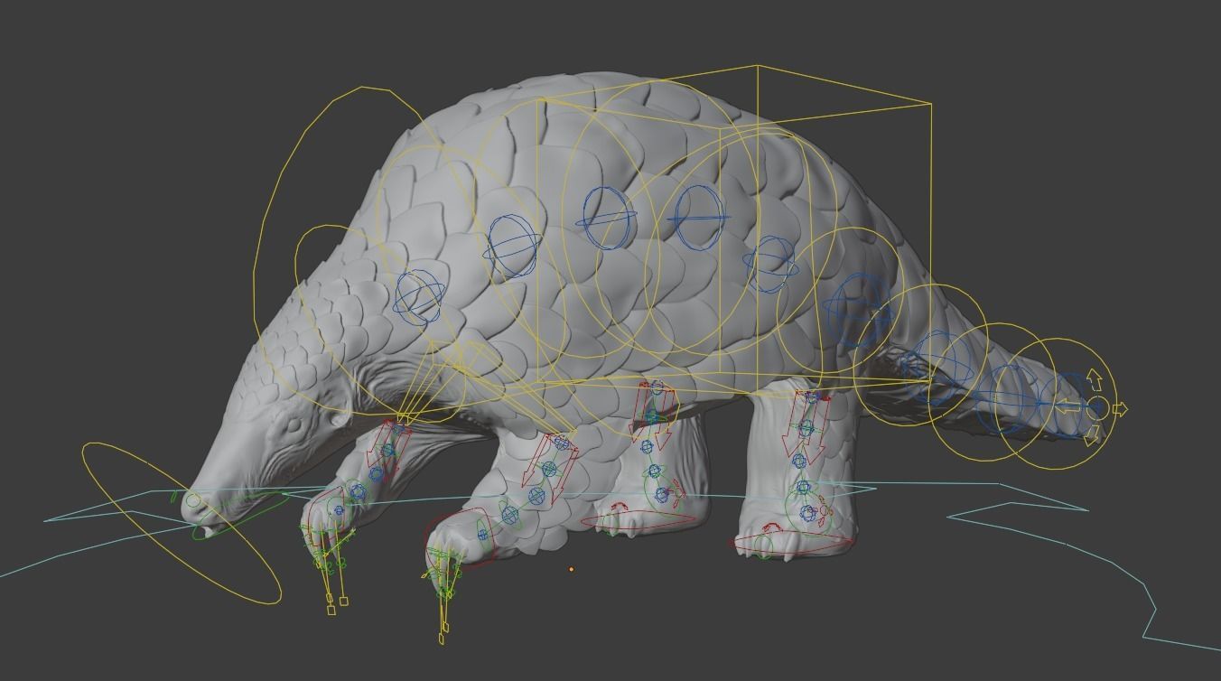 Pangolin Rigged Low-poly 3D model_6