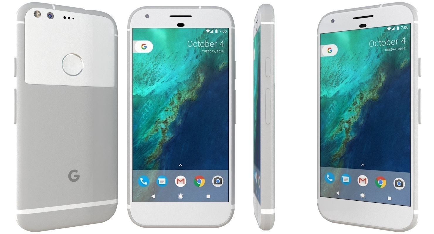 Google Pixel Very Silver 3D model_3