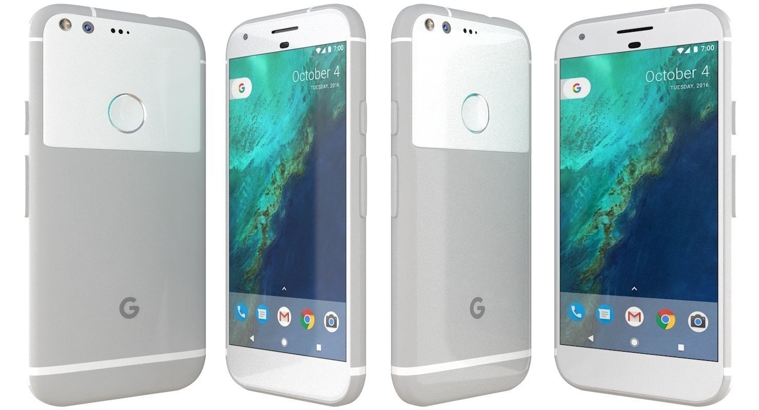 Google Pixel Very Silver 3D model_1