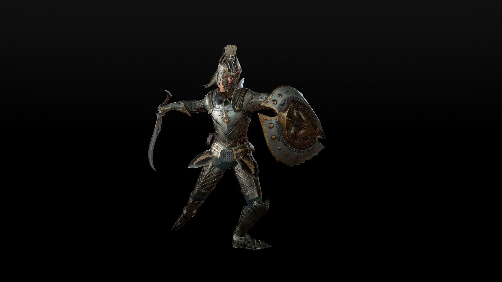 Elf Knight Low-poly 3D model_11