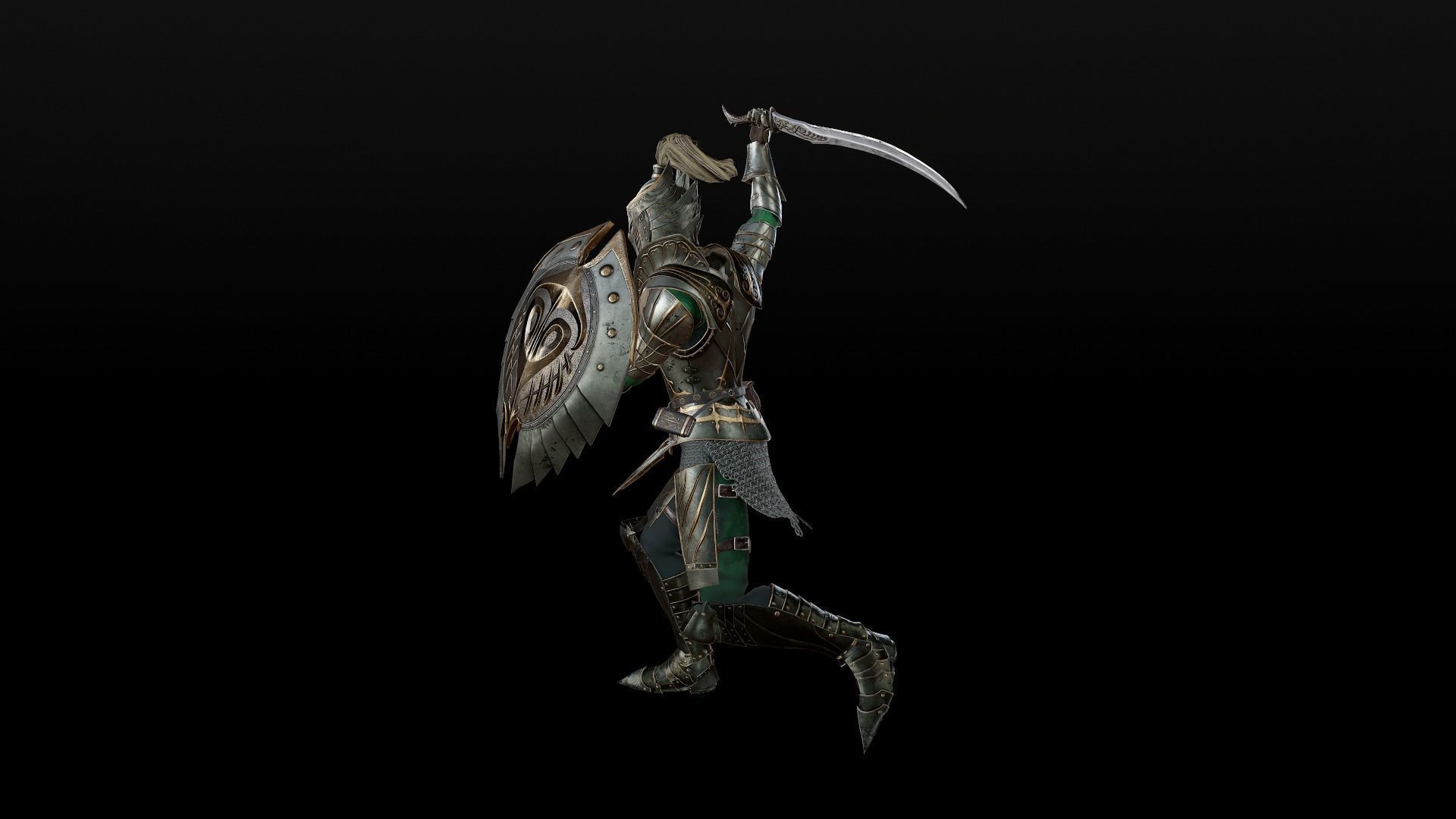 Elf Knight Low-poly 3D model_9