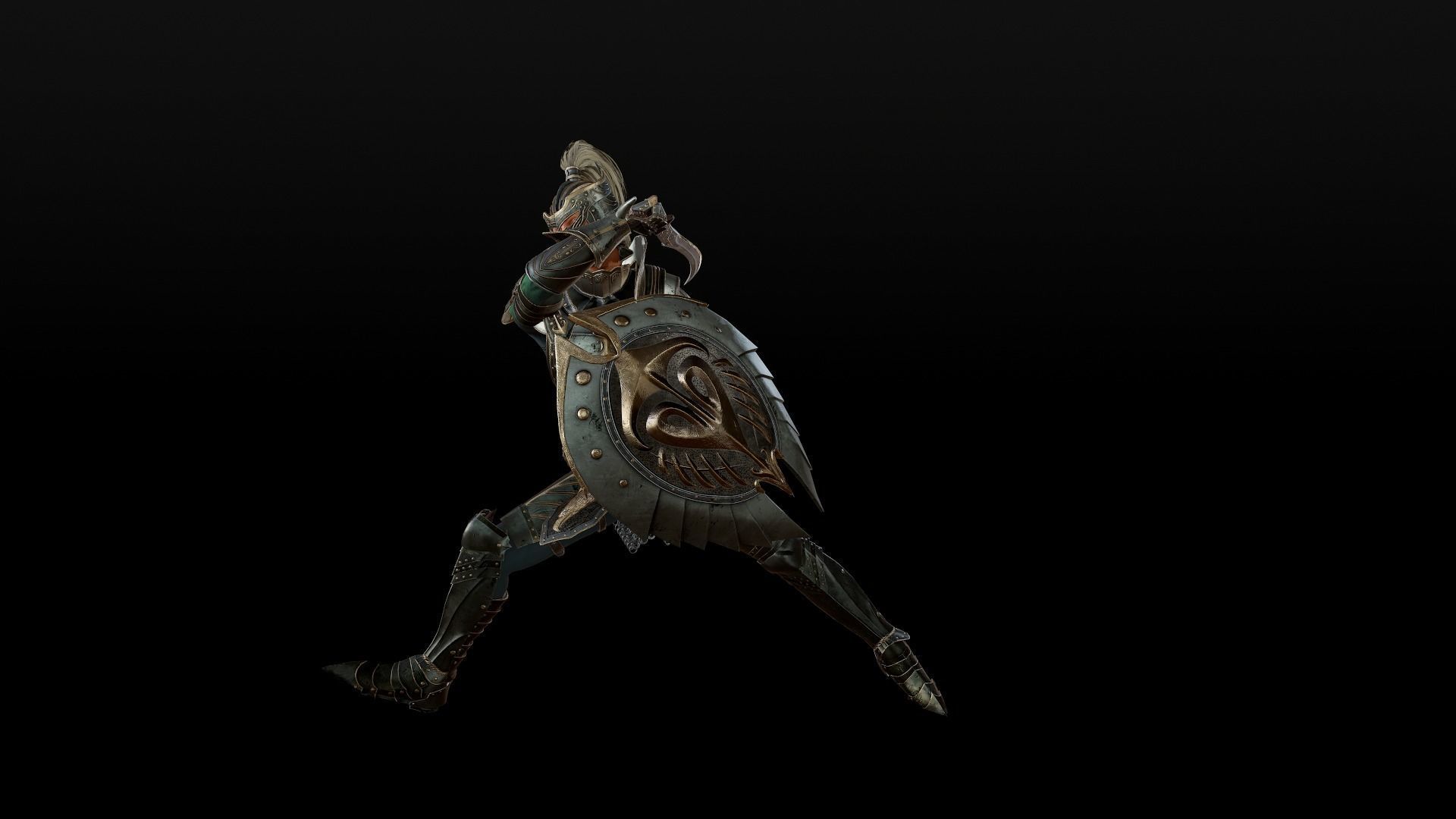 Elf Knight Low-poly 3D model_7