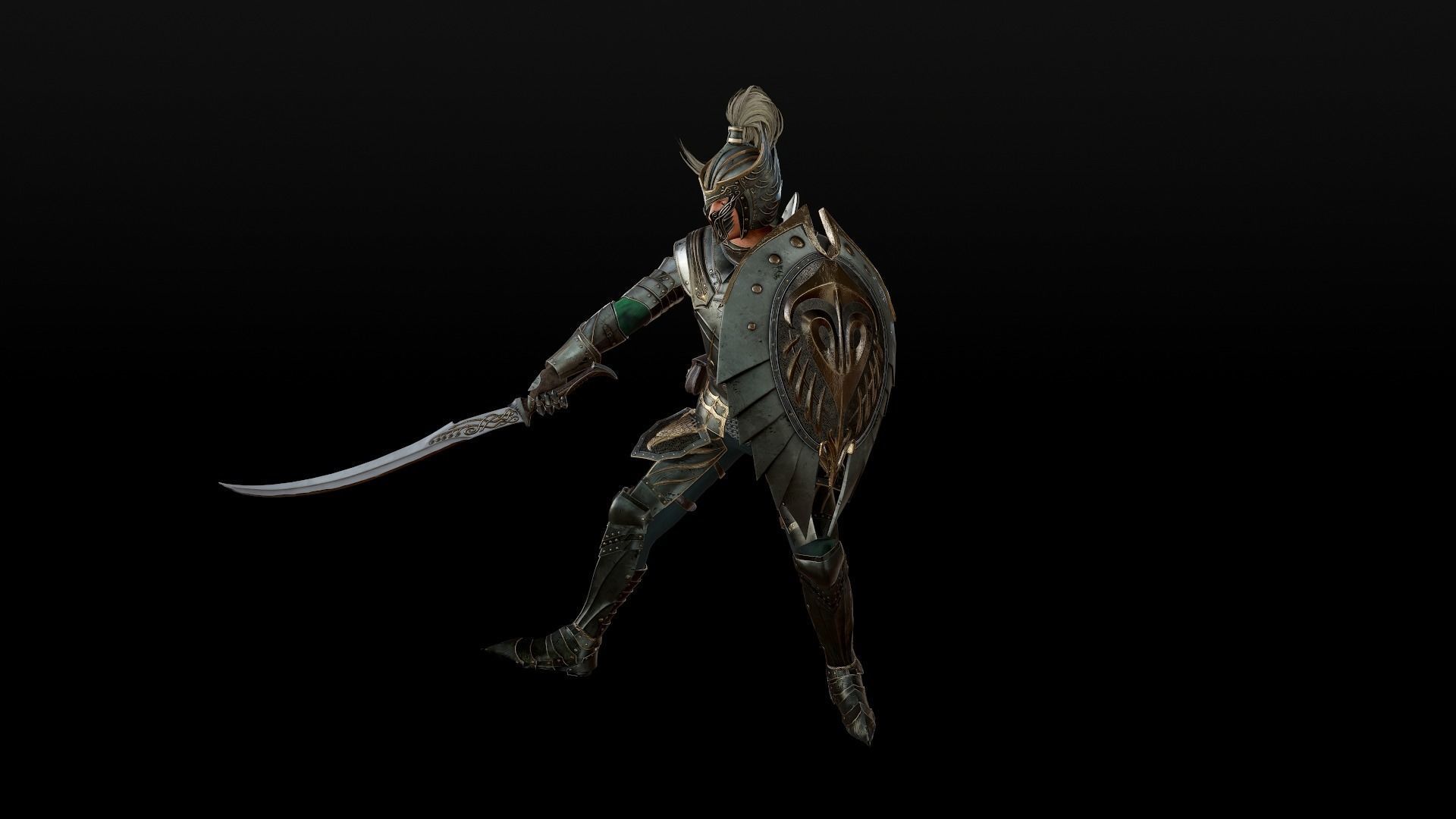 Elf Knight Low-poly 3D model_12