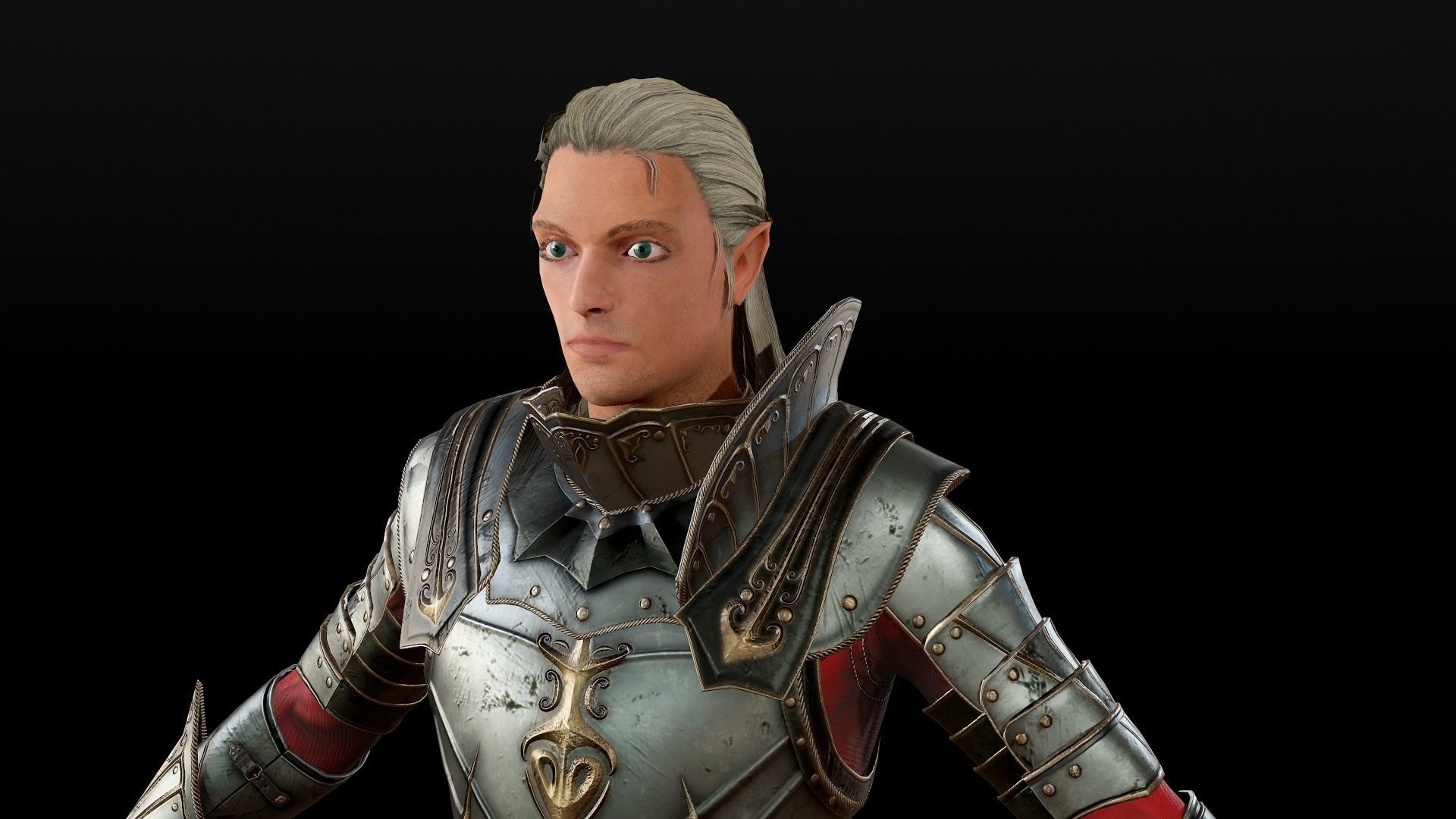 Elf Knight Low-poly 3D model_28