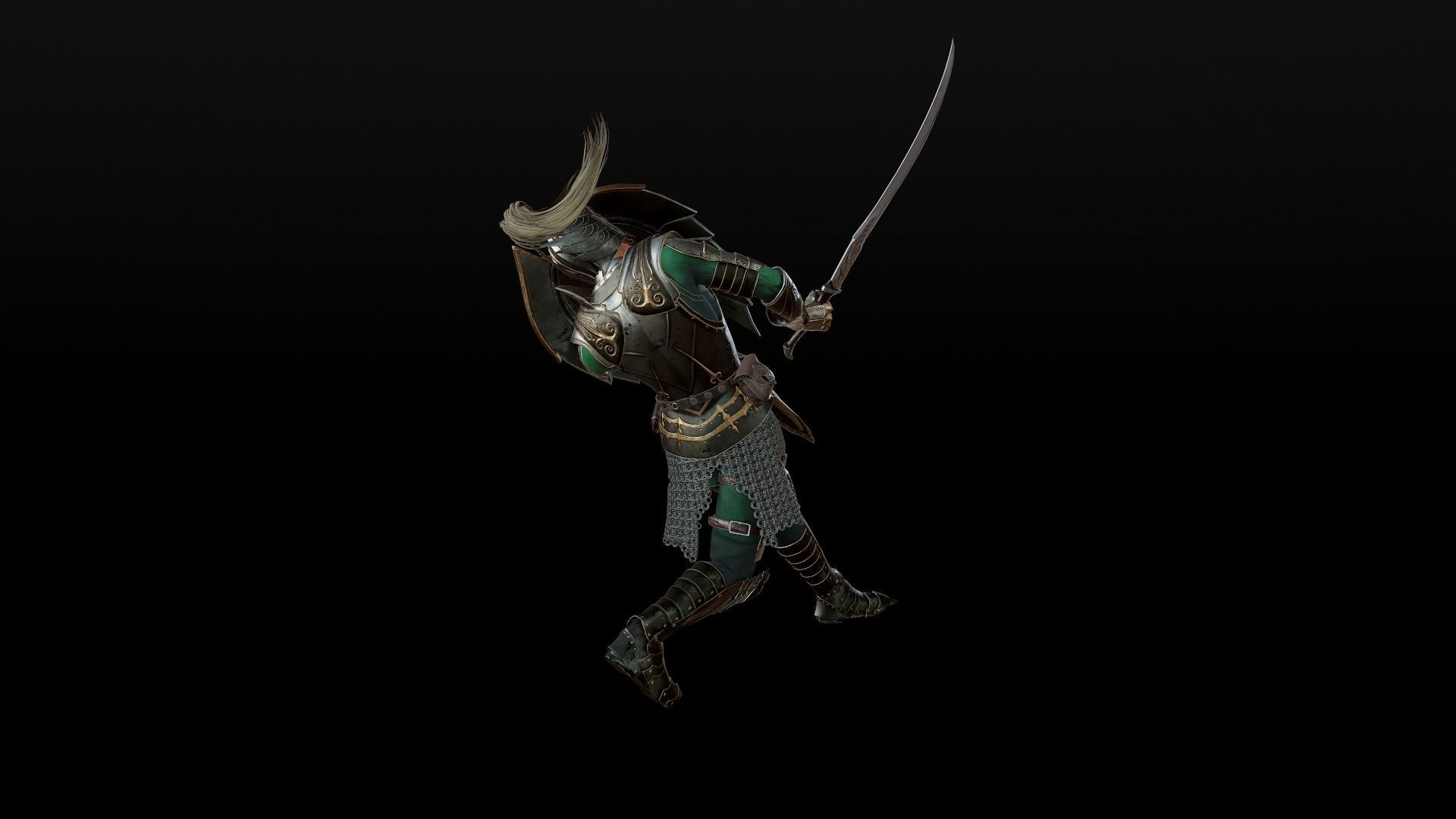 Elf Knight Low-poly 3D model_15