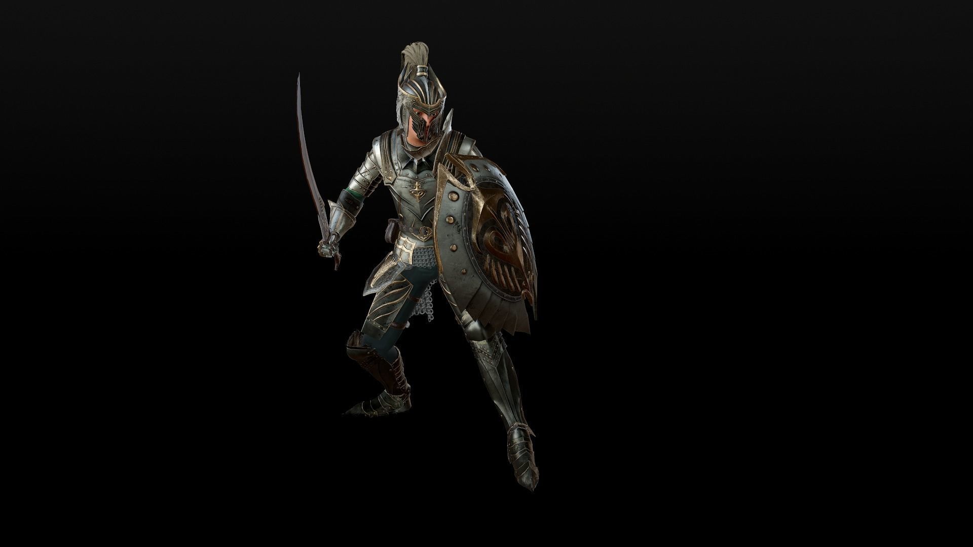 Elf Knight Low-poly 3D model_4