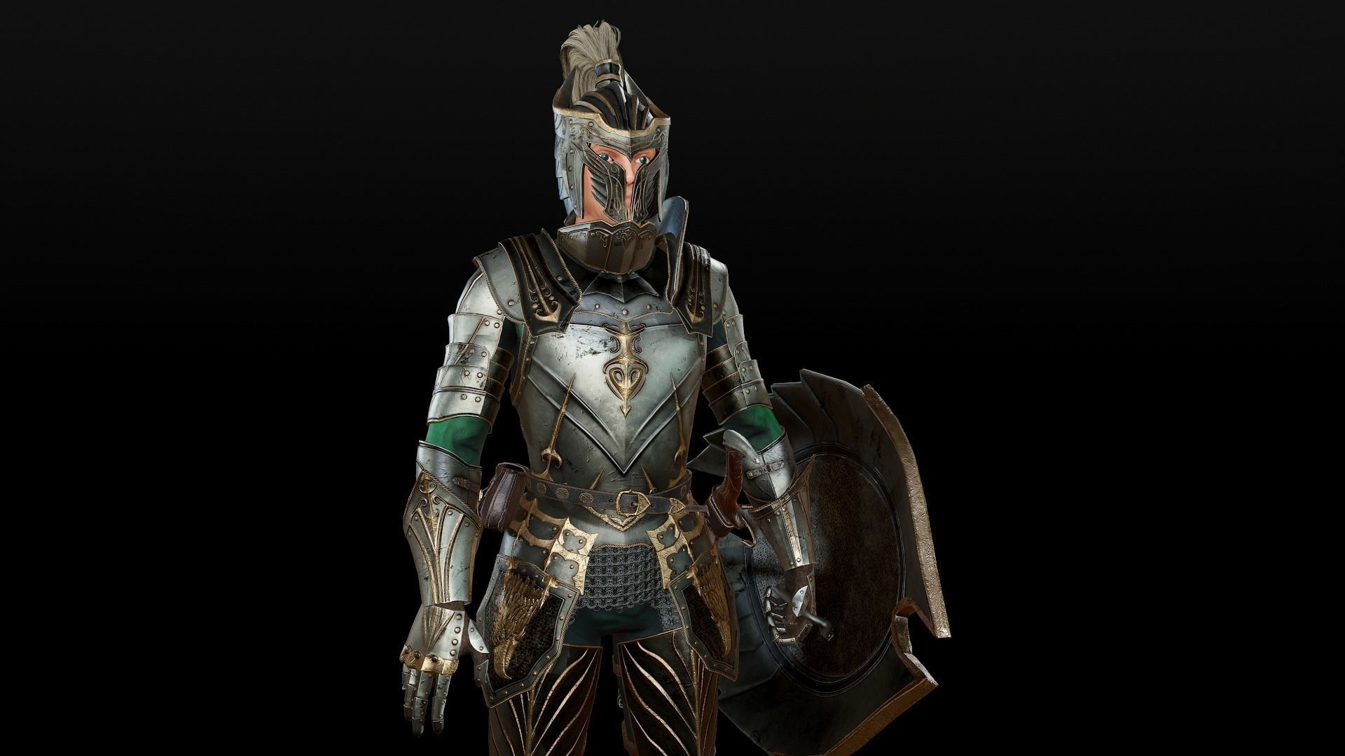 Elf Knight Low-poly 3D model_26