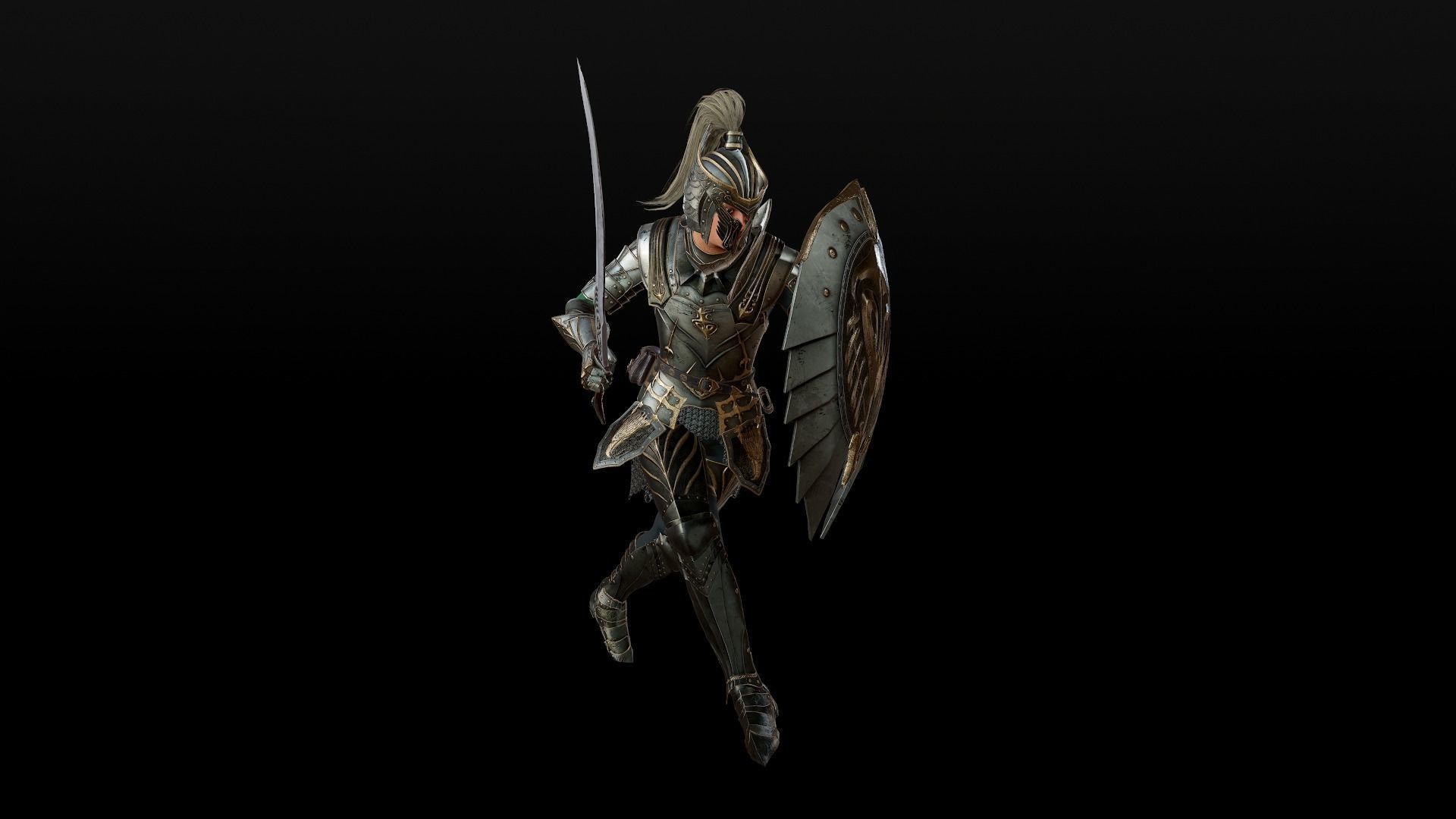 Elf Knight Low-poly 3D model_18