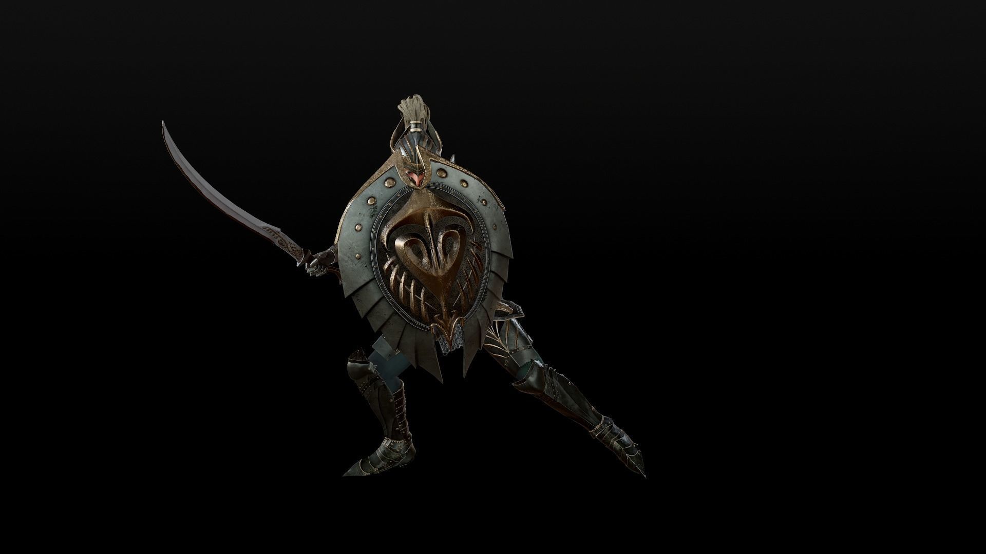 Elf Knight Low-poly 3D model_19