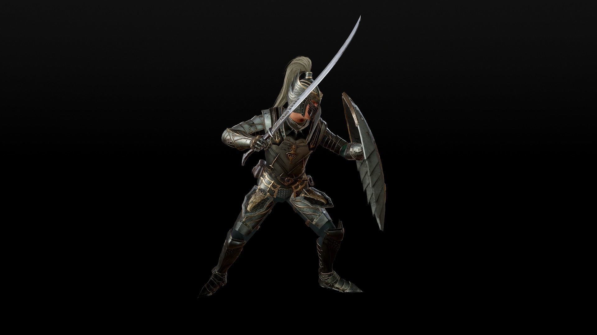 Elf Knight Low-poly 3D model_16