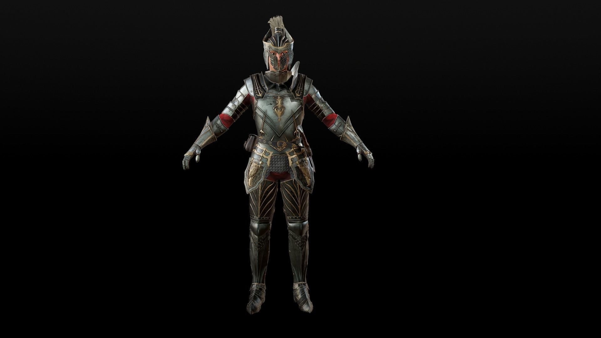 Elf Knight Low-poly 3D model_24