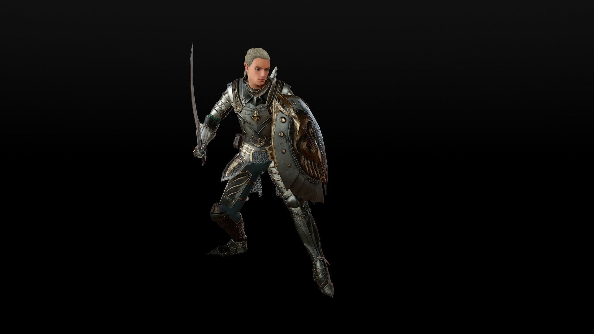 Elf Knight Low-poly 3D model_3