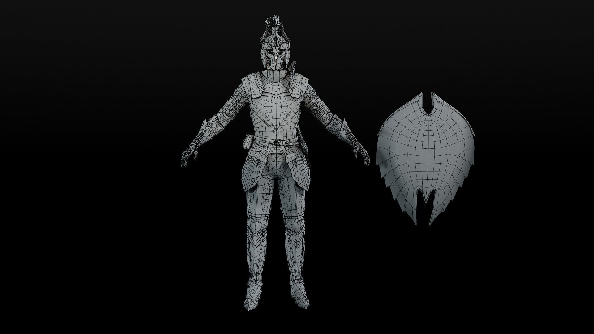 Elf Knight Low-poly 3D model_29