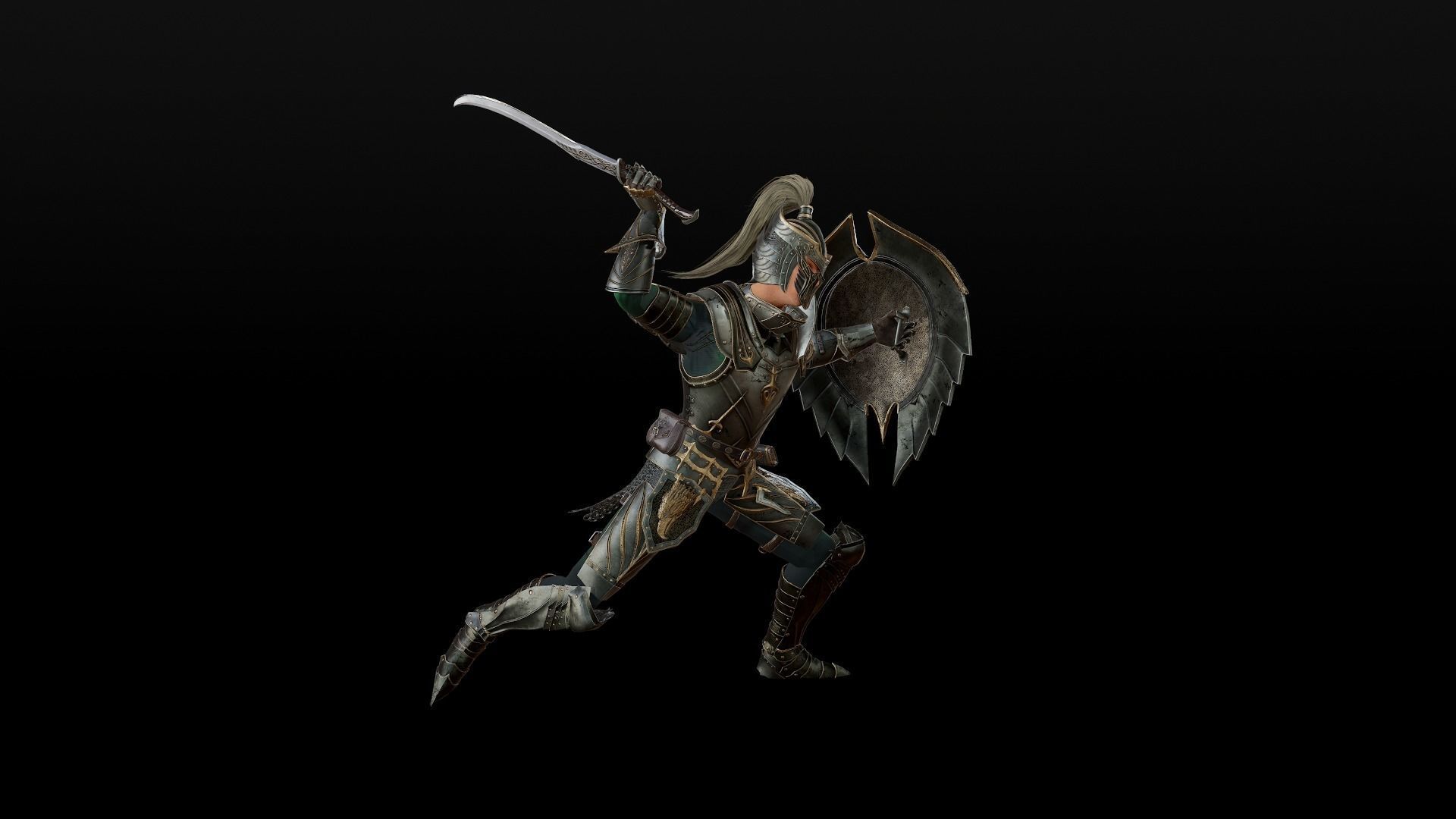 Elf Knight Low-poly 3D model_14