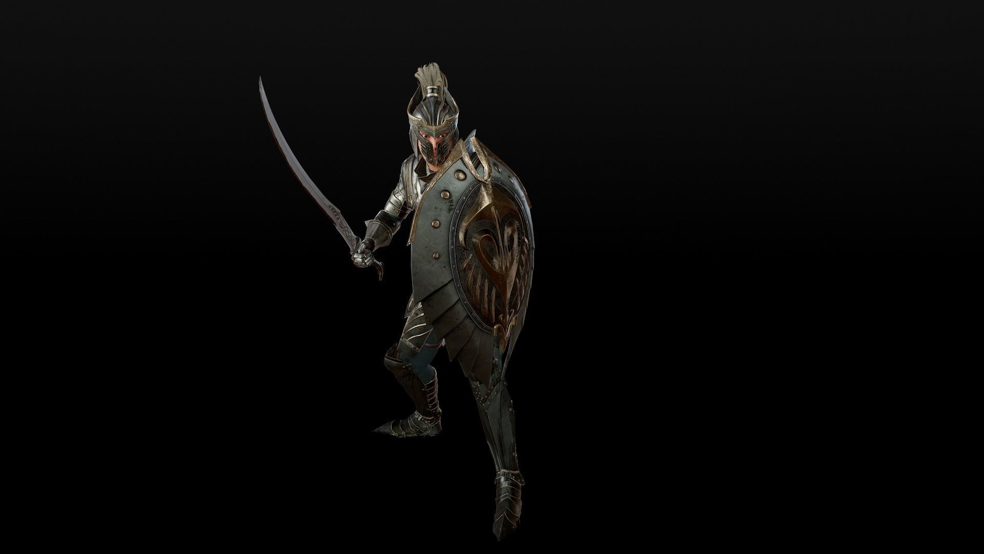 Elf Knight Low-poly 3D model_6