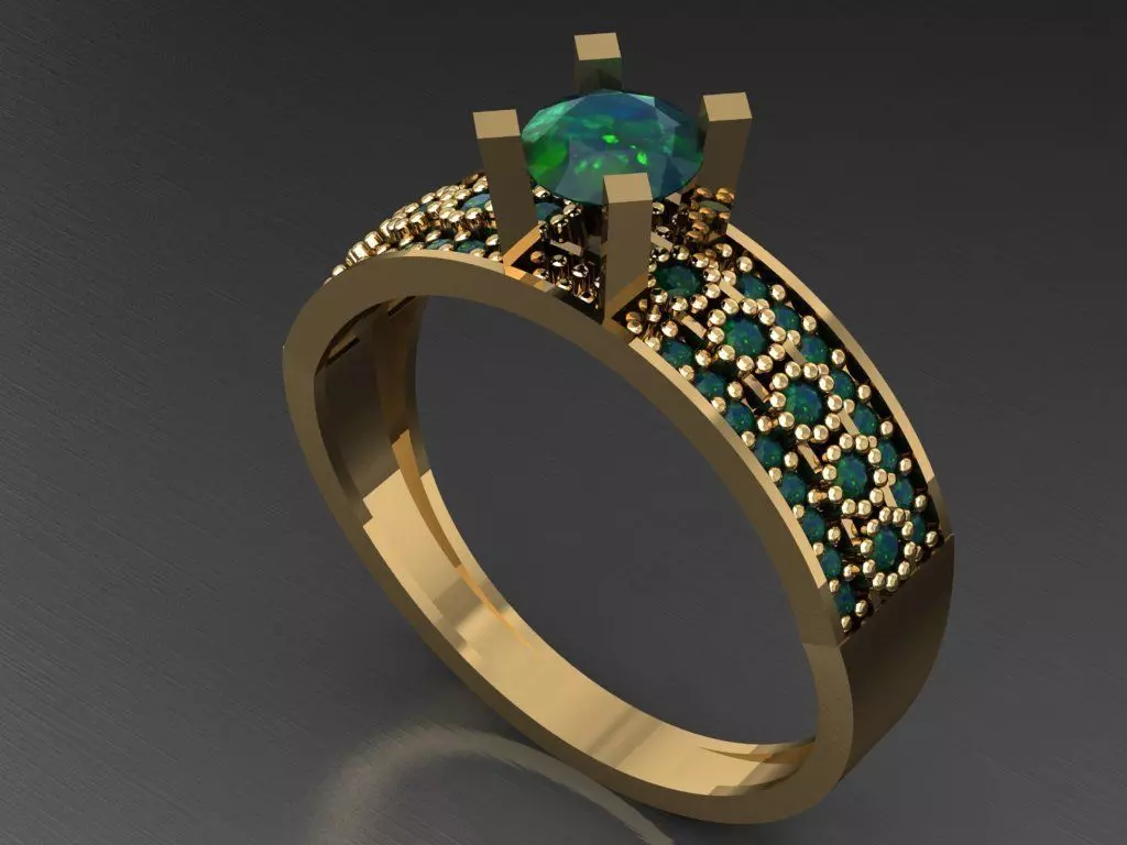 T030- Diamond solitarie ring 3D print model_0