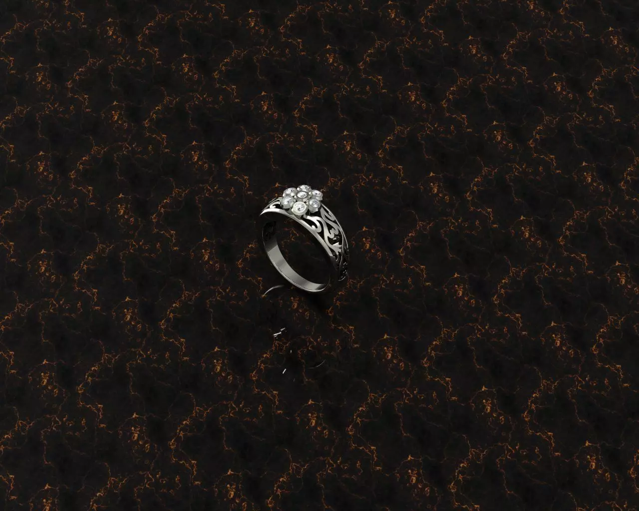 Ring silver 3D print model_0