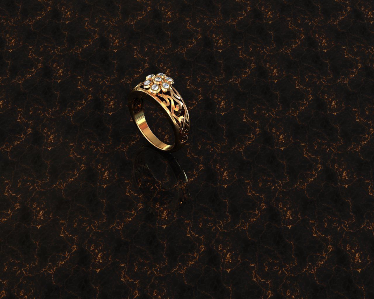 Ring silver 3D print model_3
