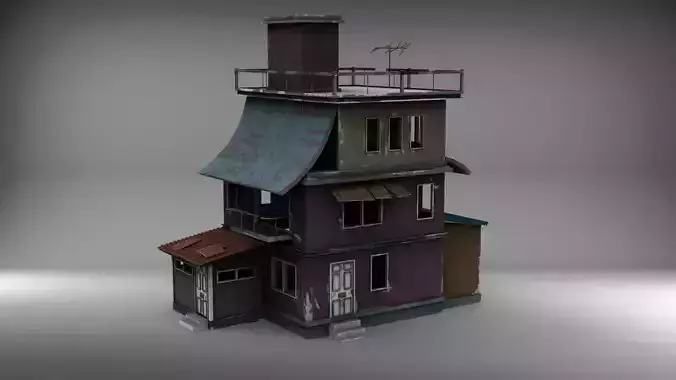 Pubg Mobile House 3D Model - Game Ready Low Poly
