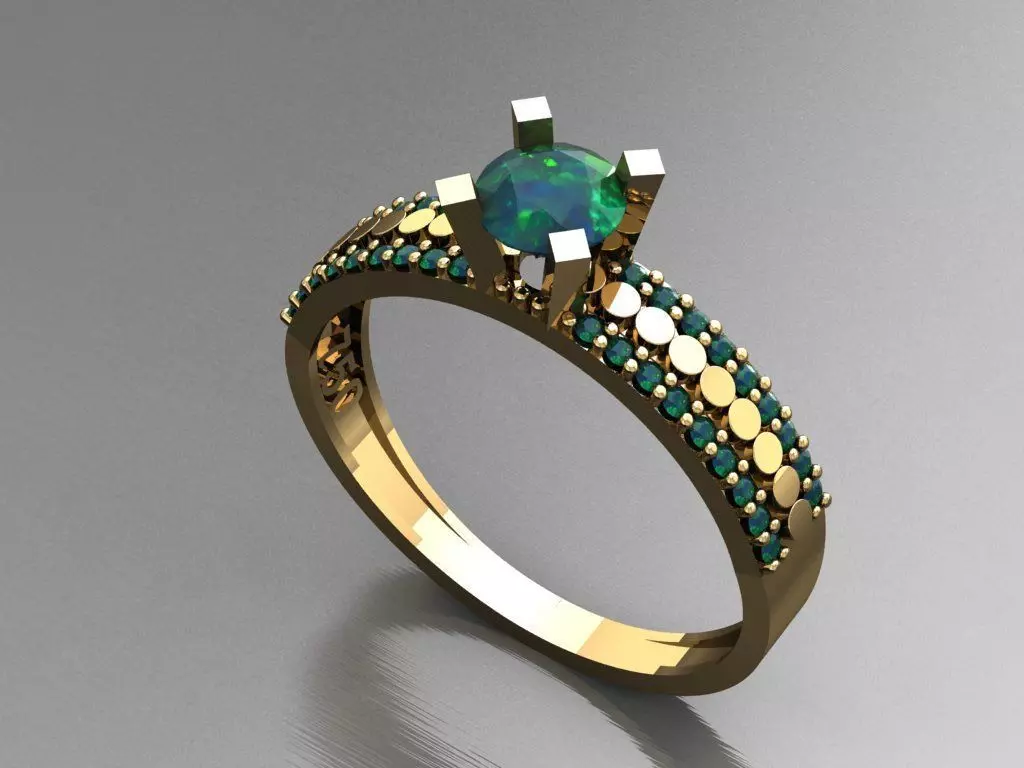 T034- Diamond solitarie ring 3D print model_0