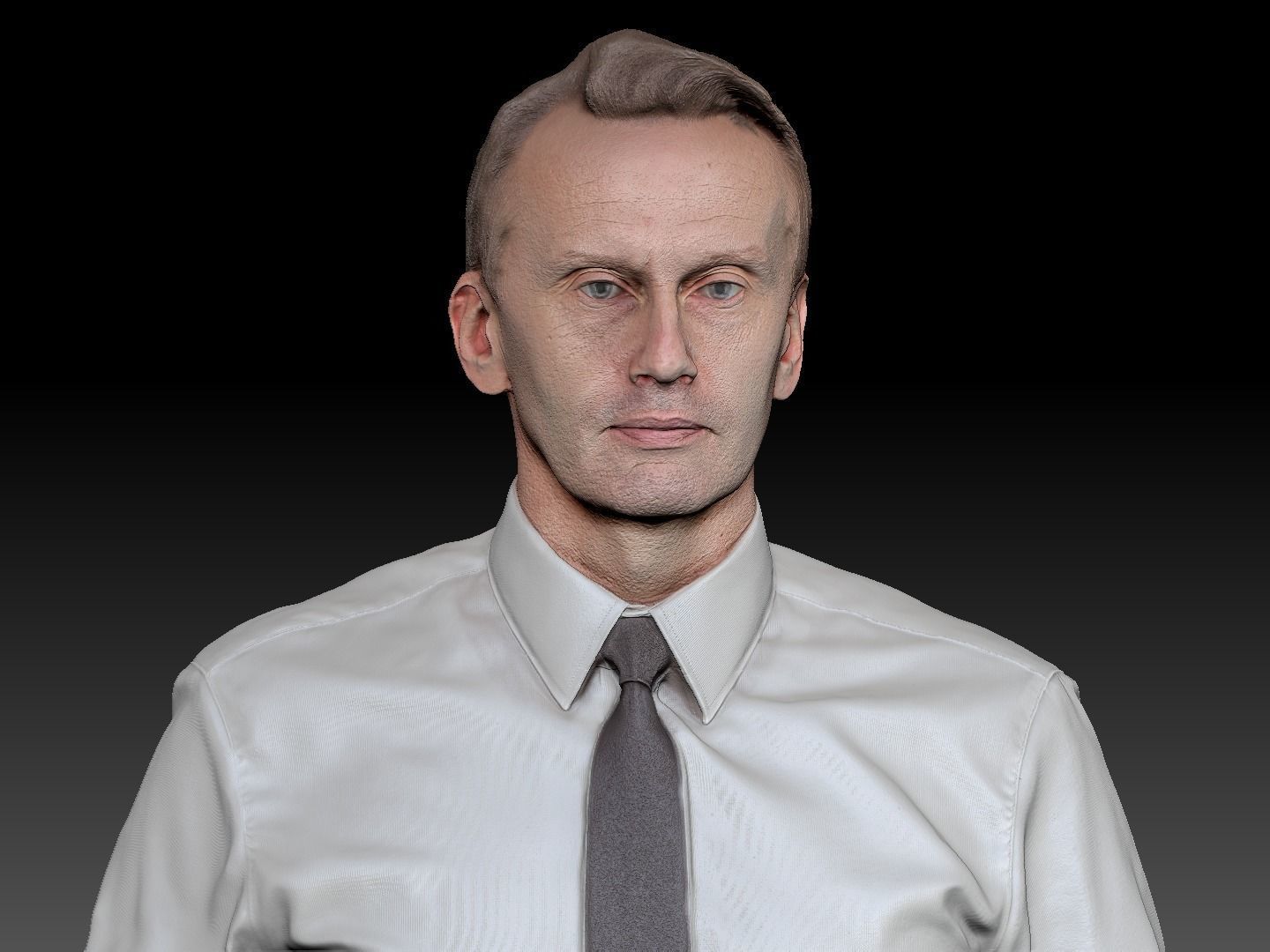 Adult respectable man in a suit in A-pose 176 Low-poly 3D model_6