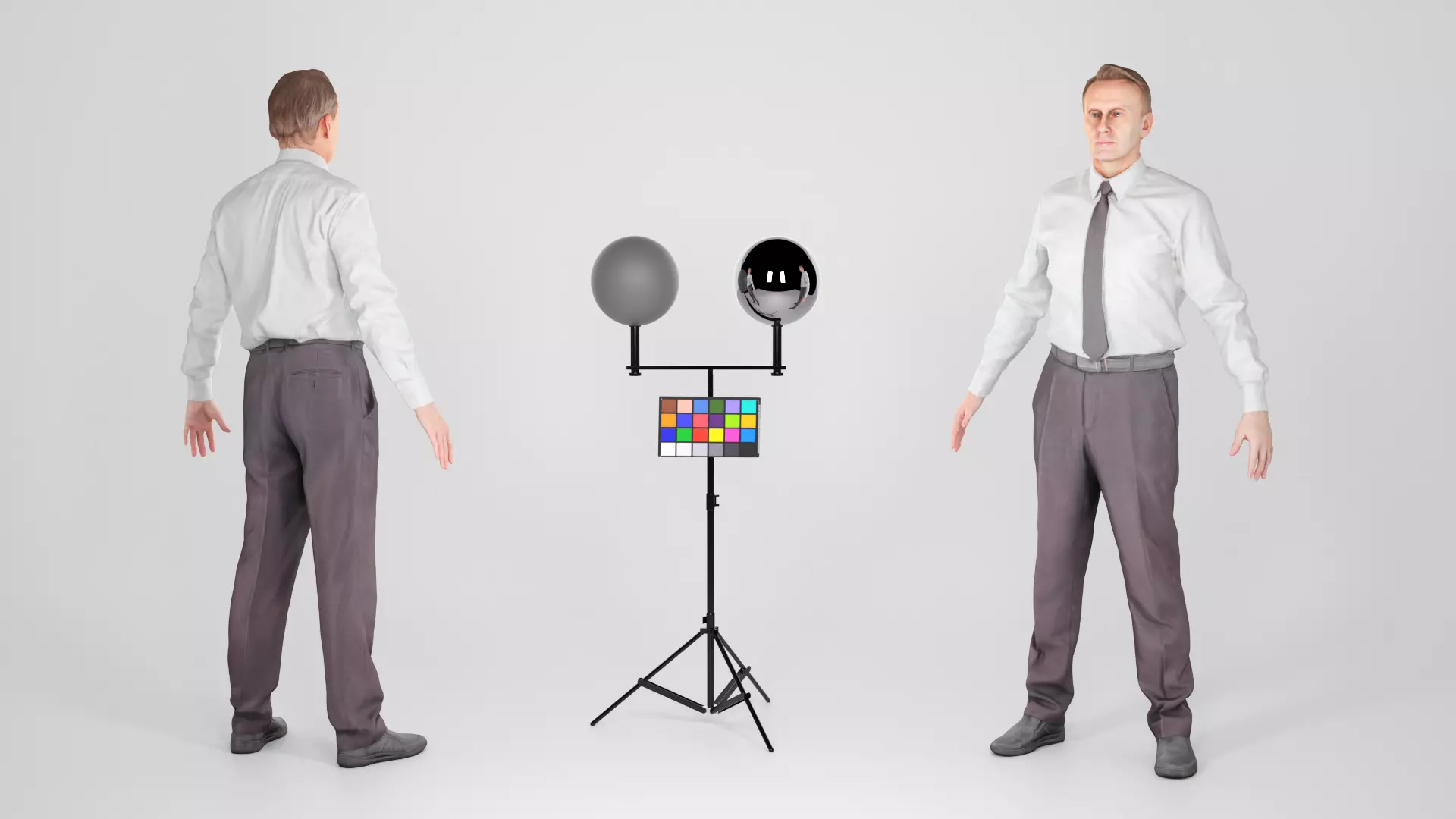 Adult respectable man in a suit in A-pose 176 Low-poly 3D model_0