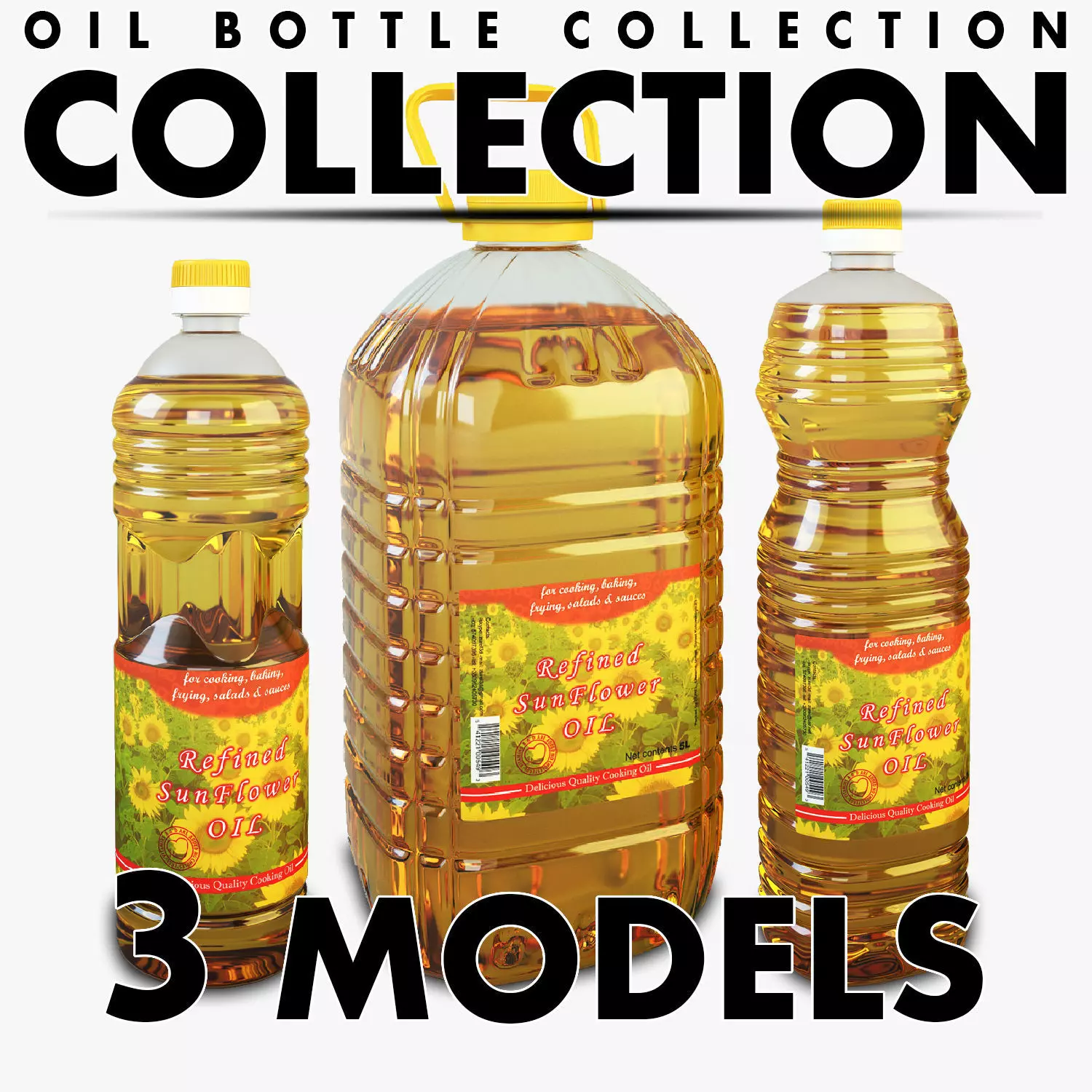 Oil Bottle Collection 3D model