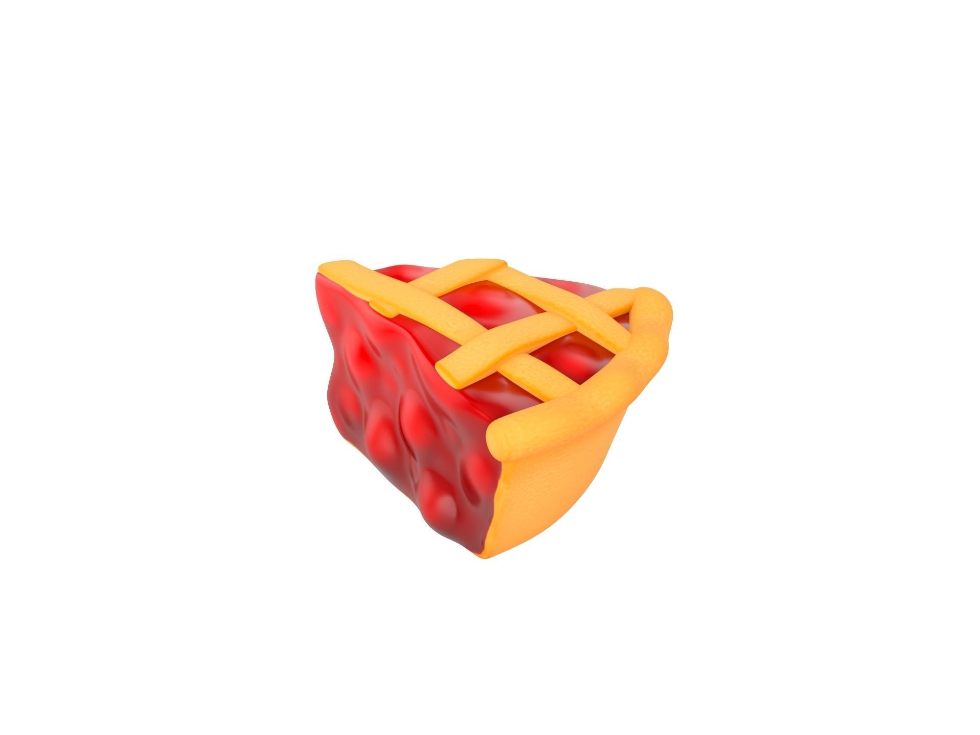 Cherry Pie Slice 3D model_7