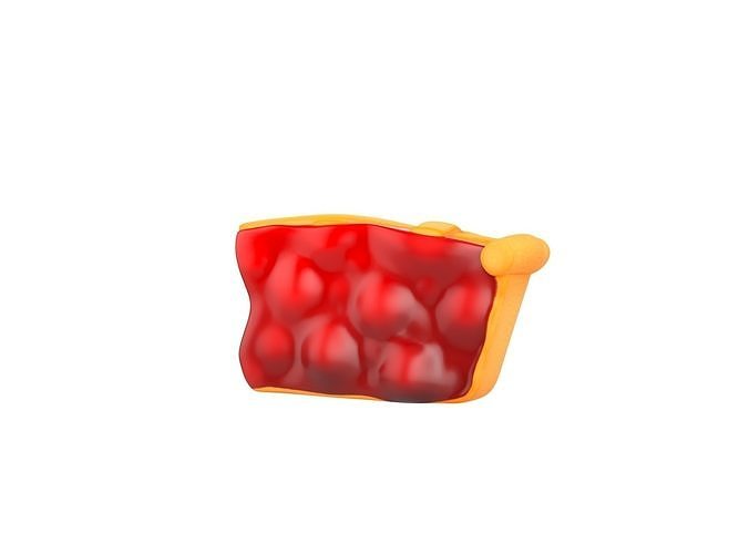 Cherry Pie Slice 3D model 2