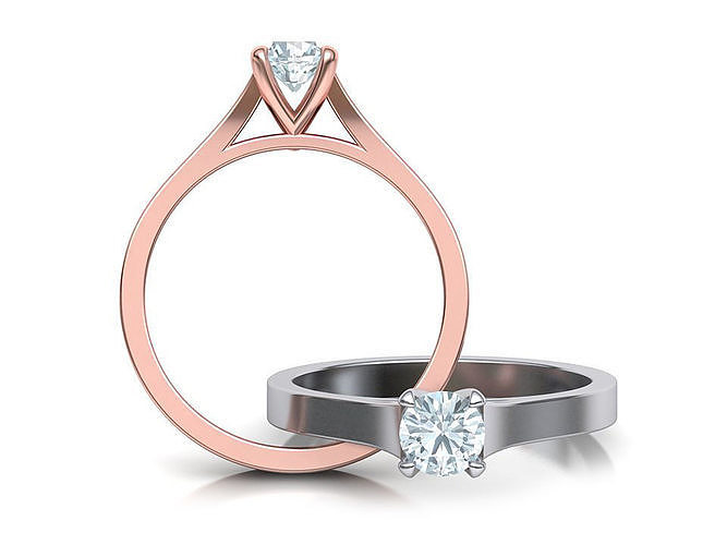4 rings set Solitaire Classic models  3D print model