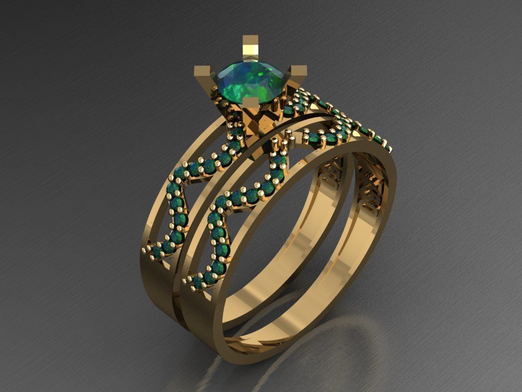 T041- Diamond solitarie ring 3D print model_1