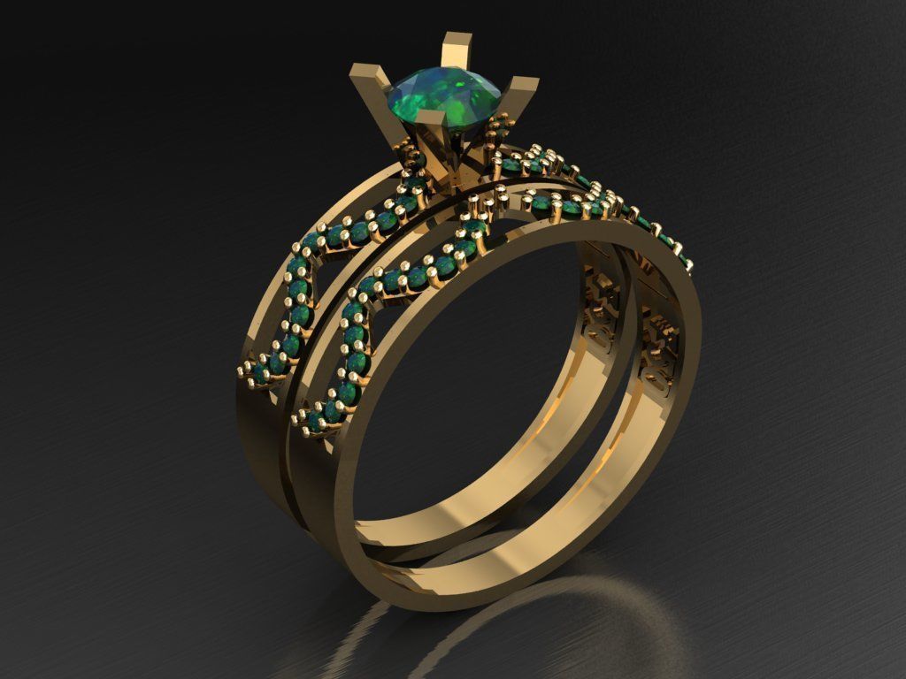 T041- Diamond solitarie ring 3D print model_3