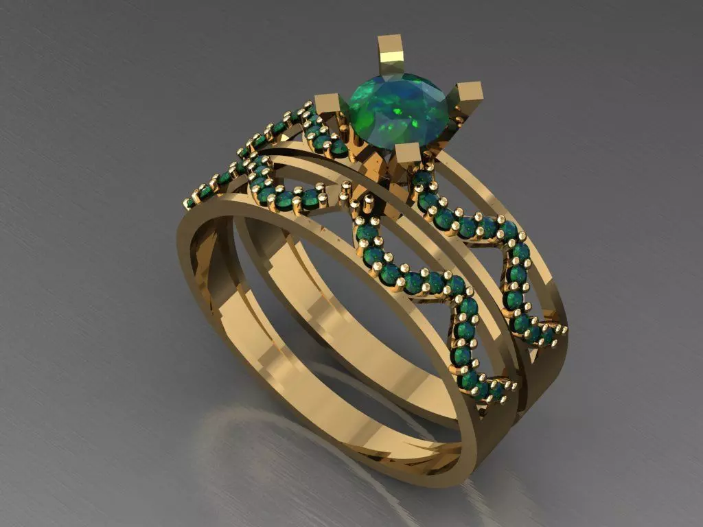 T041- Diamond solitarie ring 3D print model_0