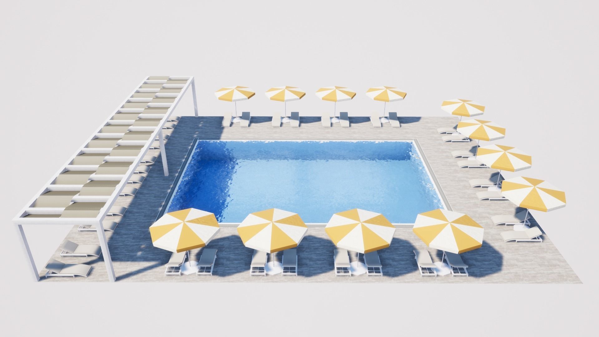SWIMMING POOL Low-poly 3D model_23