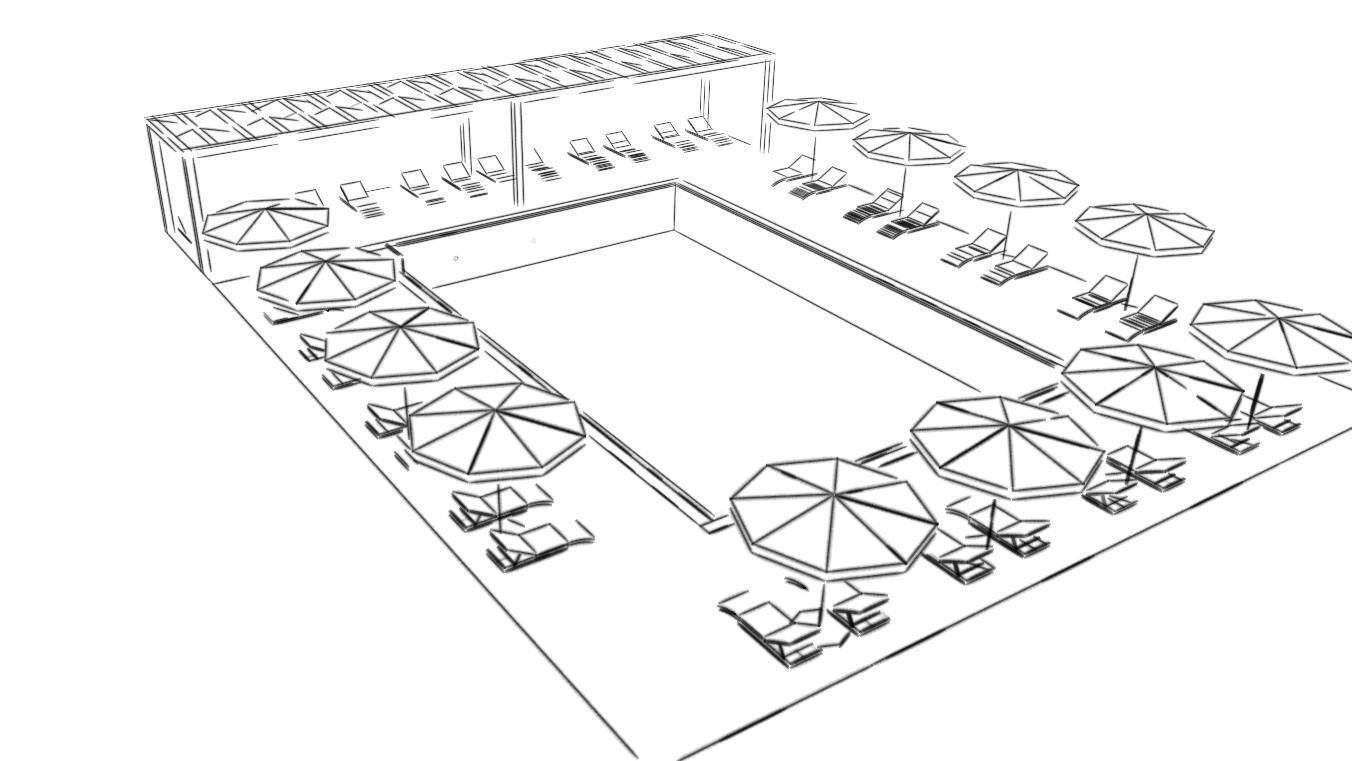 SWIMMING POOL Low-poly 3D model_12