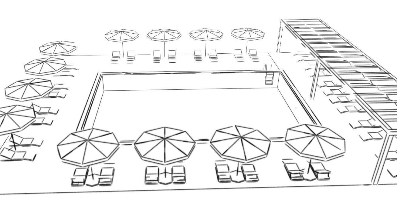 SWIMMING POOL Low-poly 3D model_14