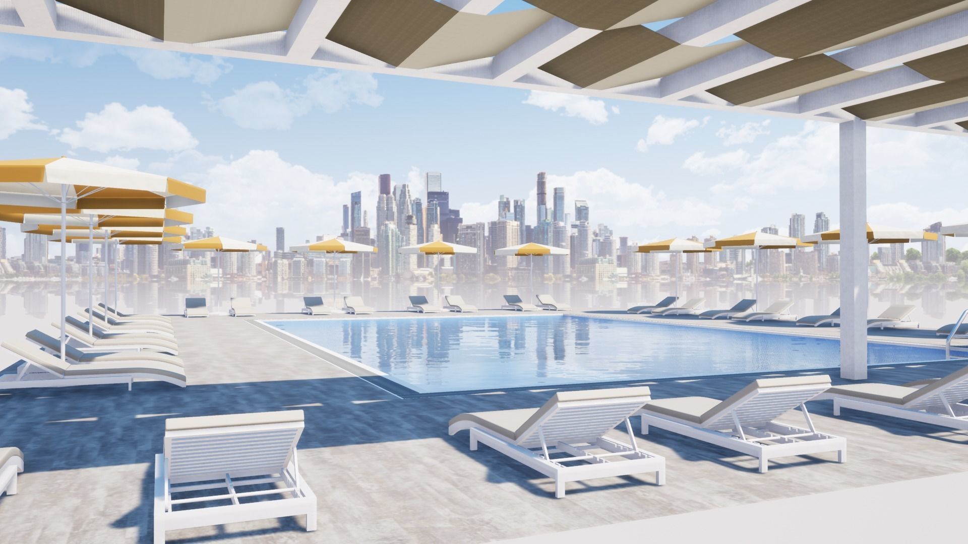 SWIMMING POOL Low-poly 3D model_29