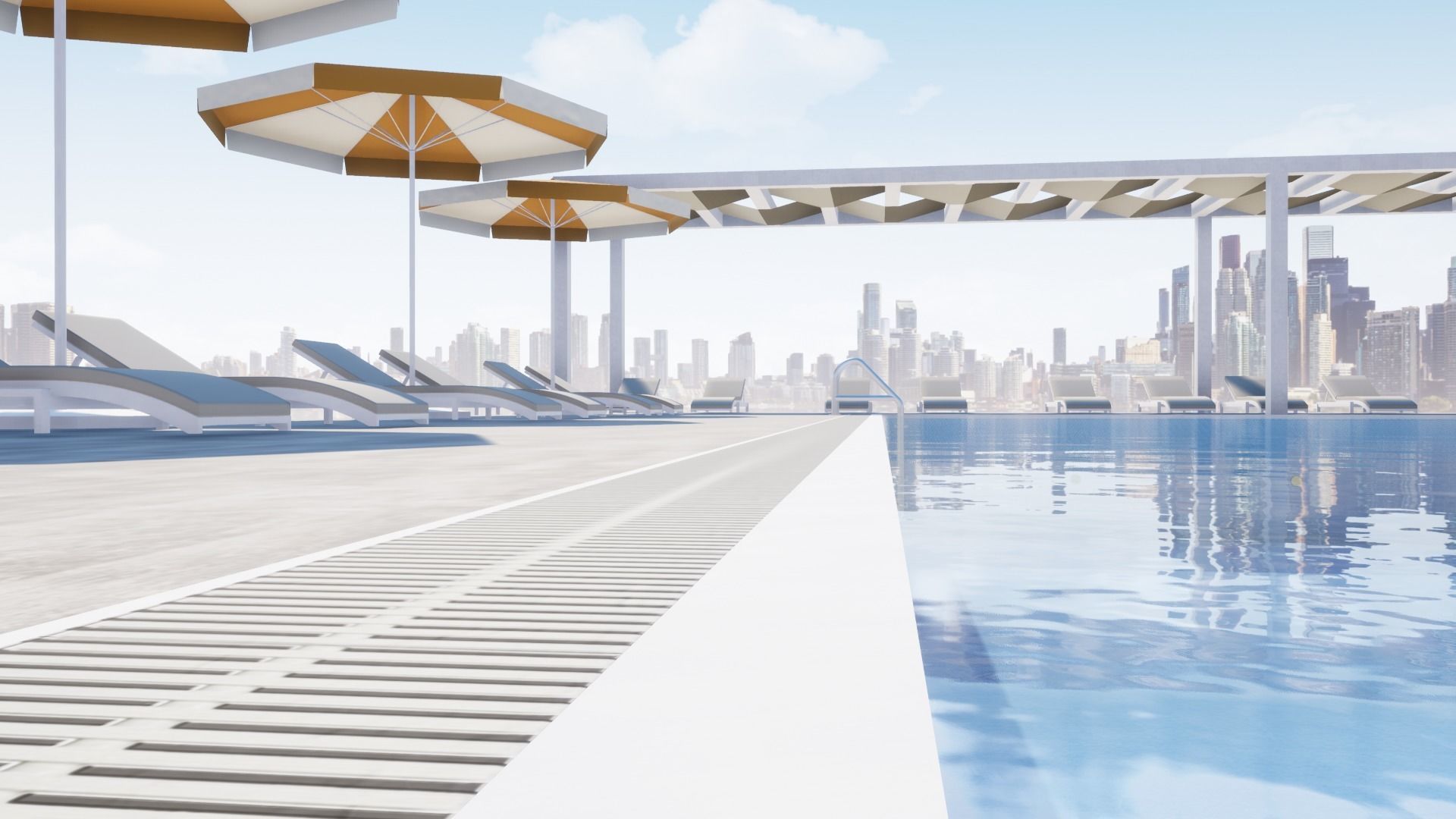 SWIMMING POOL Low-poly 3D model_35