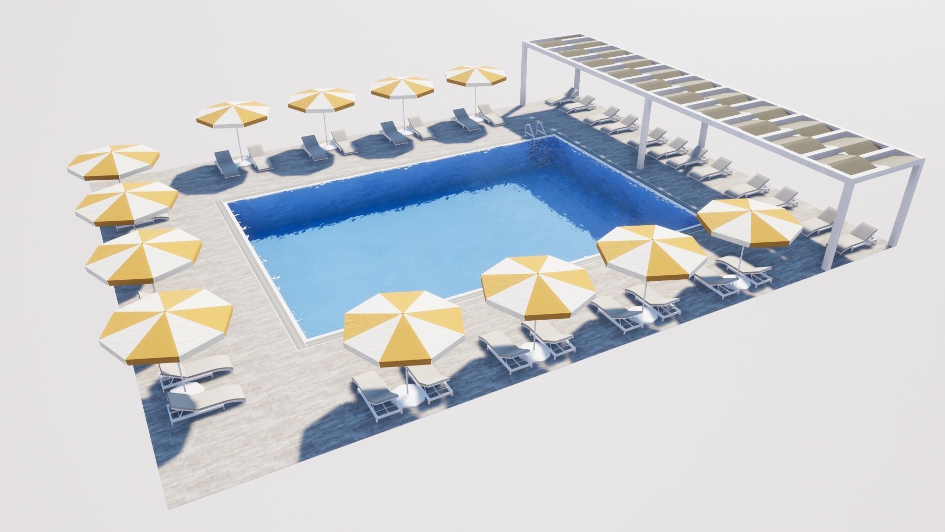 SWIMMING POOL Low-poly 3D model_19