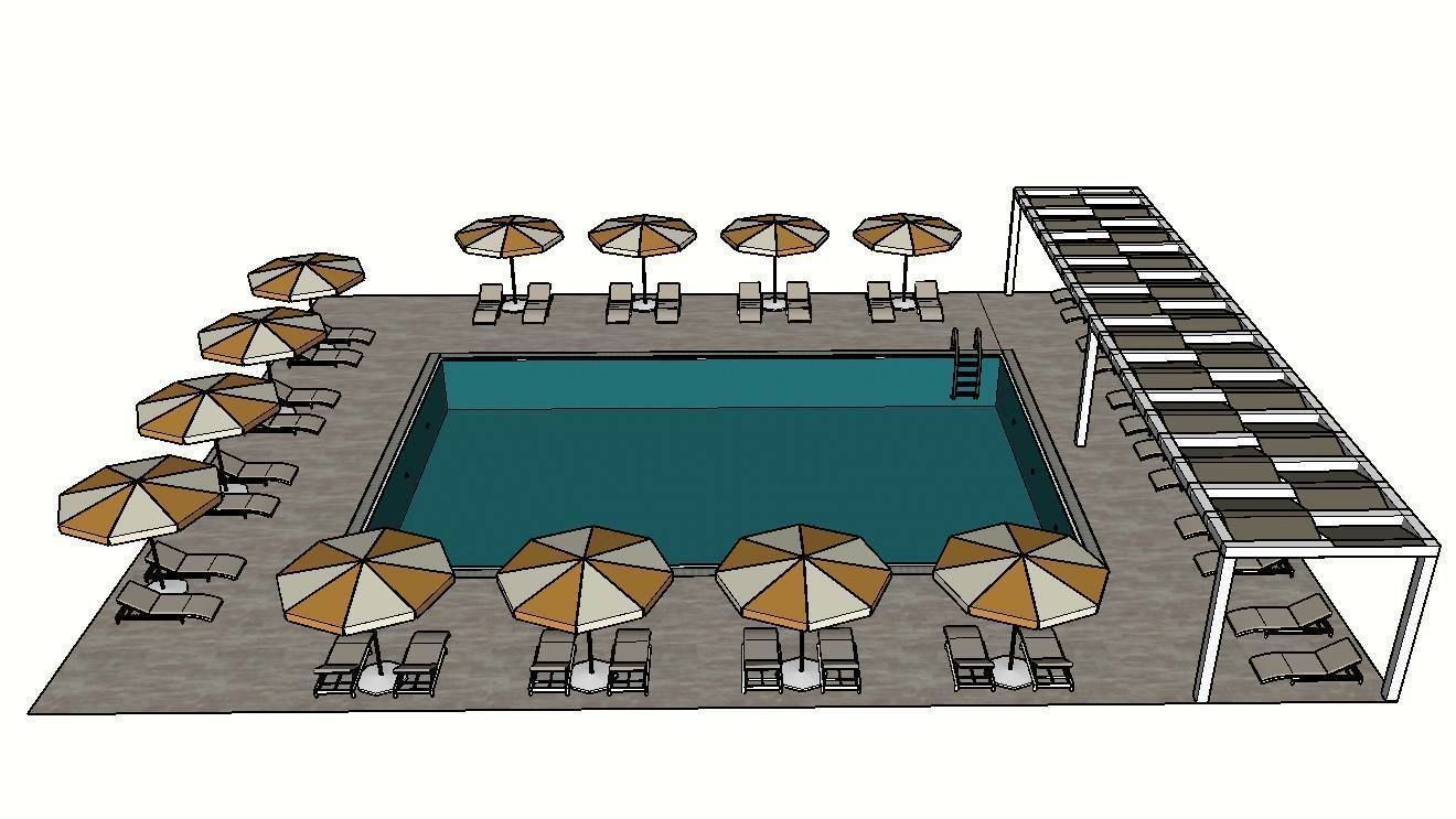 SWIMMING POOL Low-poly 3D model_4